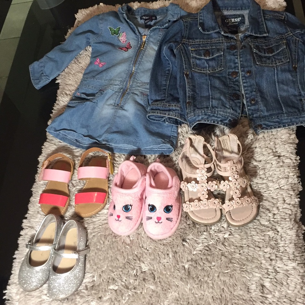 Toddler Bundle! 24M Denim Dress,GUESS jacket,shoes